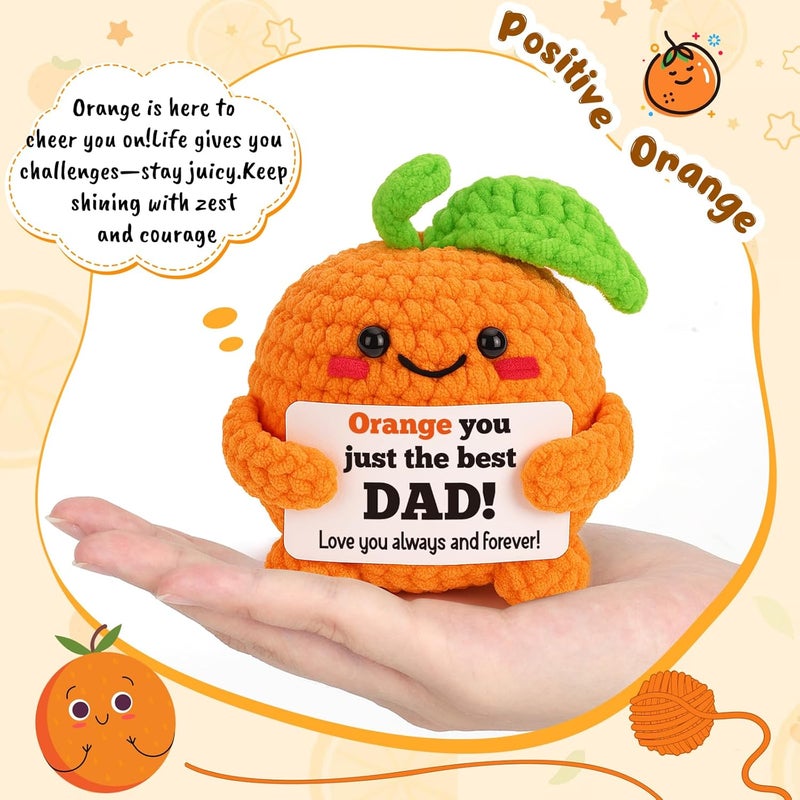FEFAMM Christmas Birthday Gifts for Dad from Daughter Son - Mini Handmade Crochet Orange Birthday Gifts for Best Dad Stepdad and Father in Law Husband Unique Stocking Stuffer for Men With Love & Gratitude - Image 3
